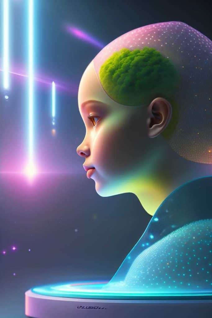 image of young person staring into cosmos