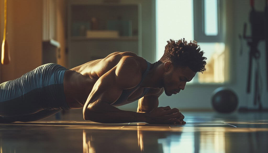 image of man doing planks